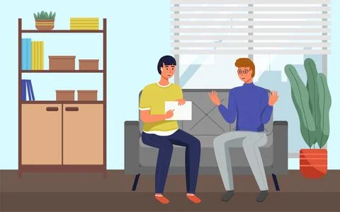 Office workers. Co-workers. Colleagues discuss project teamwork. Office staff Stock Illustration