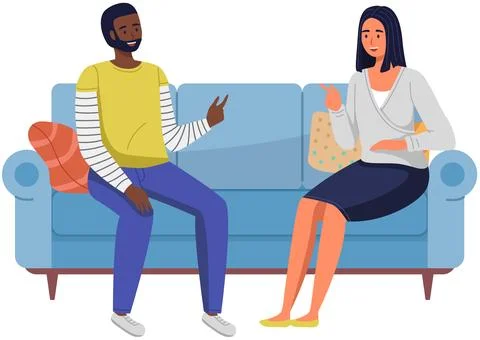 Office workers. Co-workers. Colleagues discuss project teamwork. Office staff Stock Illustration