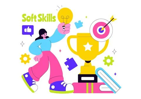 Office Workers Demonstrating Soft Skills Vector Illustration Such as Empath.. Stock Illustration