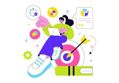 Office Workers Demonstrating Soft Skills Vector Illustration Such as Empath.. Stock Illustration