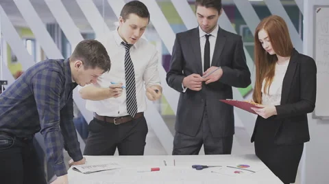 Office workers discussing a project Stock Footage 63339465