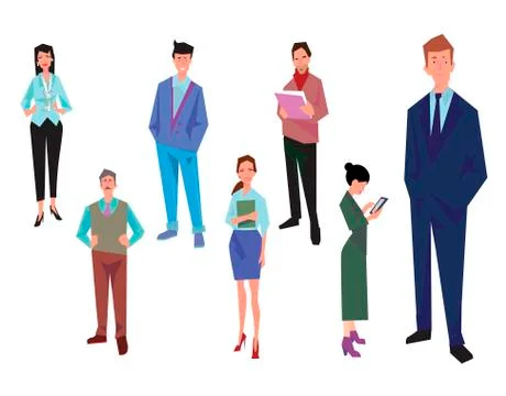 Office workers, employees, managers and team leader. Business people Stock Illustration