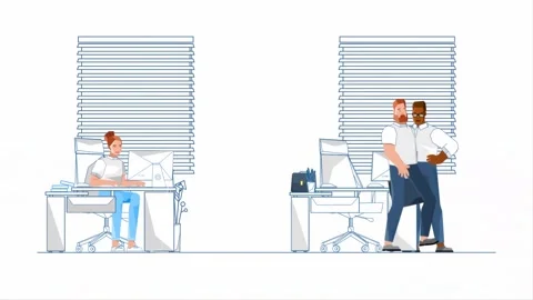Office Workers Ending the Day 2D Animation Vidéo 278350372