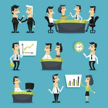 Office workers flat Stock Illustration