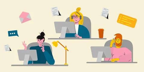 Office workers, Illustrazione stock