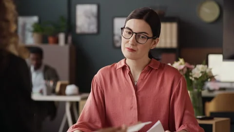 Office with Workers Inside Stock Footage 323444947