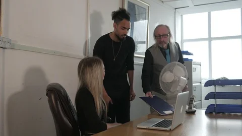 Office workers laughing at manager. Stock Footage 112889864