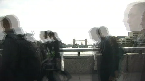 Office workers in London- time lapse Stock Footage