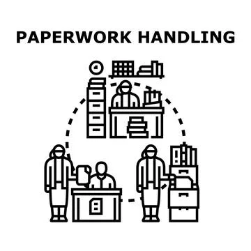 Office workers managing workflow and administrative tasks Stock Illustration