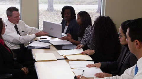 Office workers in a meeting Video stock 67343572