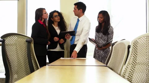 Office workers in a meeting Video stock 67343776