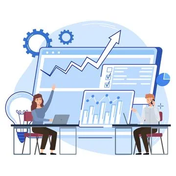 Office workers. Office work involves various administrative and managerial Stock Illustration