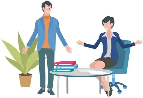 Office workers. Office work involves various administrative and managerial Stock Illustration