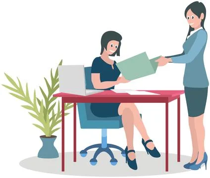 Office workers. Office work requires effective time management and Stock Illustration