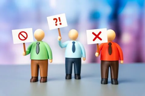 Office workers protested against working conditions. Labor rights movement .. Stock Photos