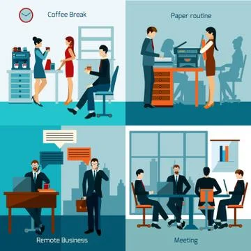 Office Workers Set Illustrazione stock