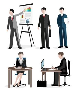 Office workers set Illustrazione stock