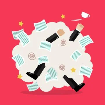 Office workers squabbling at work Stock Illustration