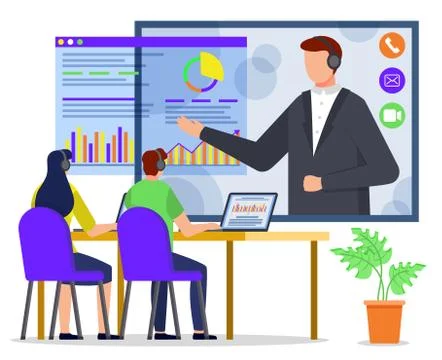 Office Workers Talk with Manager at Work, Report Illustration