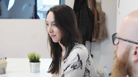 Office workers talking Stock Footage 96500705