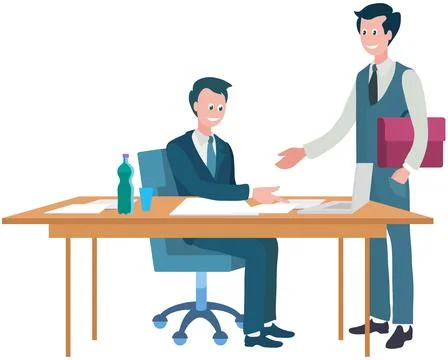 Office workers. Teamwork essential for achieving shared goals and objectives A Stock Illustration