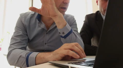 Office workers using laptop Stock Footage 62530085