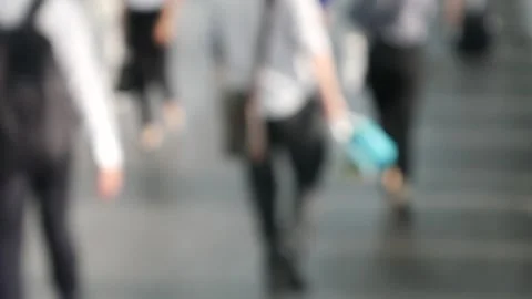Office workers walking in financial district Stock Footage 293613087