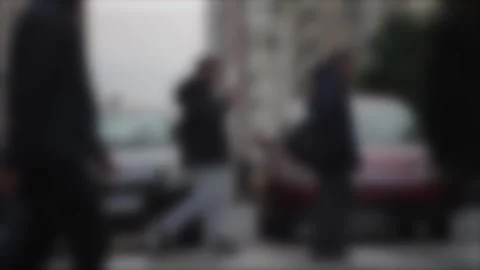 Office workers walking on the street during winter. Stock Footage 315140716