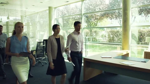 Office workers walking together Stock Footage 63306662