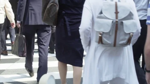 Office Workers on the Way to Work 스톡 동영상 82310053