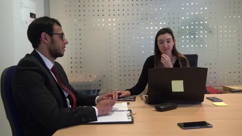 Office workers work in joy Stock Footage 126231882