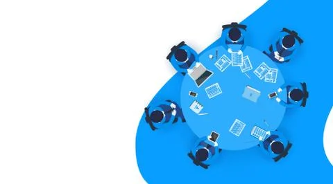 Office workers at work place concept. Coworking or brainstorm concept. Flat Illustrazione stock