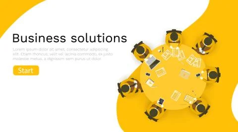 Office workers at work place concept. Coworking or brainstorm concept. Flat Stock Illustration