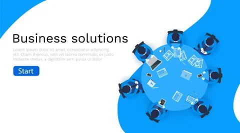 Office workers at work place concept. Coworking or brainstorm concept. Flat Stock Illustration