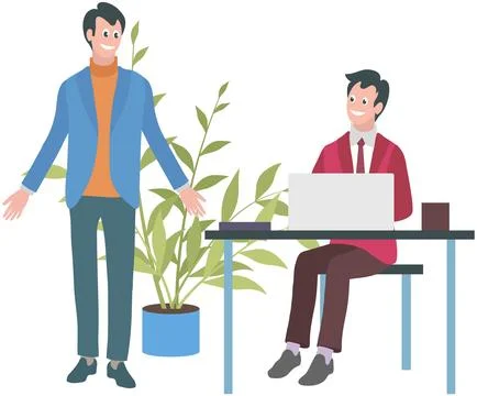 Office workers. A worker employee seeks opportunities for professional Illustrazione stock