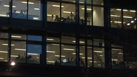 Office workers working late- Time lapse 動画素材 1059091