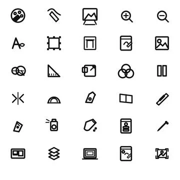 Office workflow, documents, and business planning icons set illustration Stockillustratie