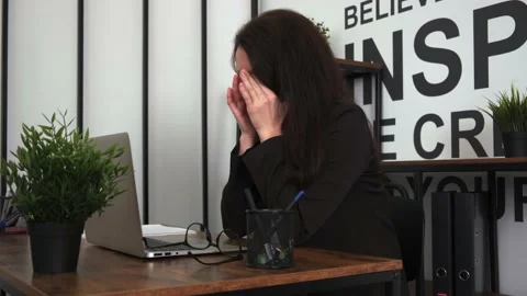 Office workflow, fatigue at work Stock Footage 223379745