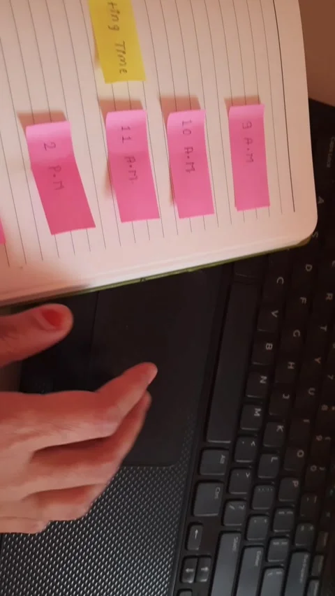 Office Workflow with Meeting Reminder and Laptop Activity Video stock 336252529