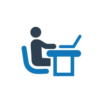 Office Working Icon Illustrazione stock