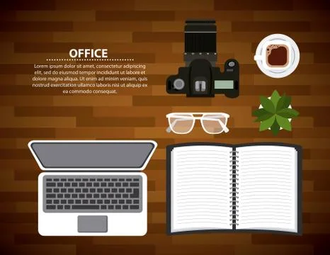 Office working process Stock Illustration