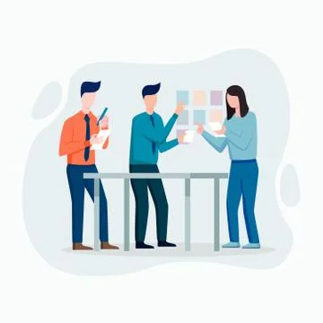 Office working schedule vector illustration concept, Office employers preparing Stock Illustration