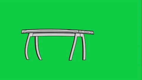 Office workplace and computer desk in 4k cartoon. Stockbeeldmateriaal 135790409