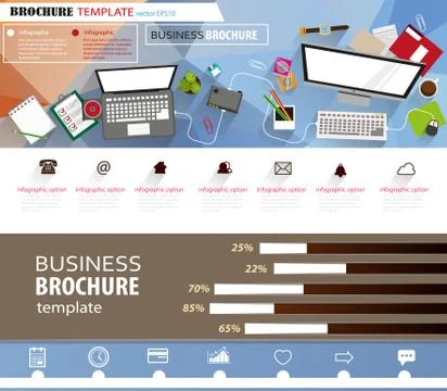 Office workplace concept brochure Stock Illustration