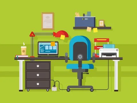 Office workplace Stock Illustration