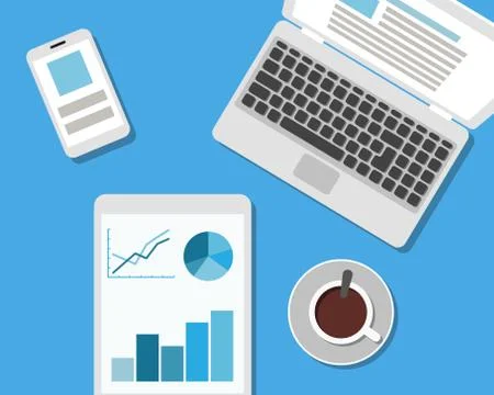 Office Workplace Stock Illustration