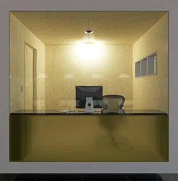 Office workplace inside a cube Stock Illustration