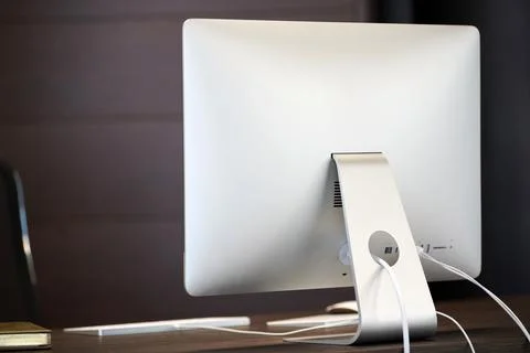 Office workplace. Modern work place for designer. Minimal desktop area for pr Stock Photos