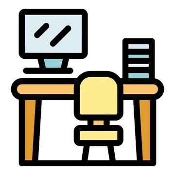 Office workplace representing working from home or office desk setup Illustrazione stock