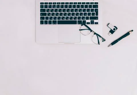 Office workplace on the white background Stock Photos
